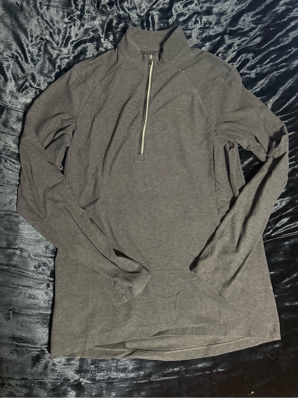 Charcoal Quarter-Zip Pullover Top
